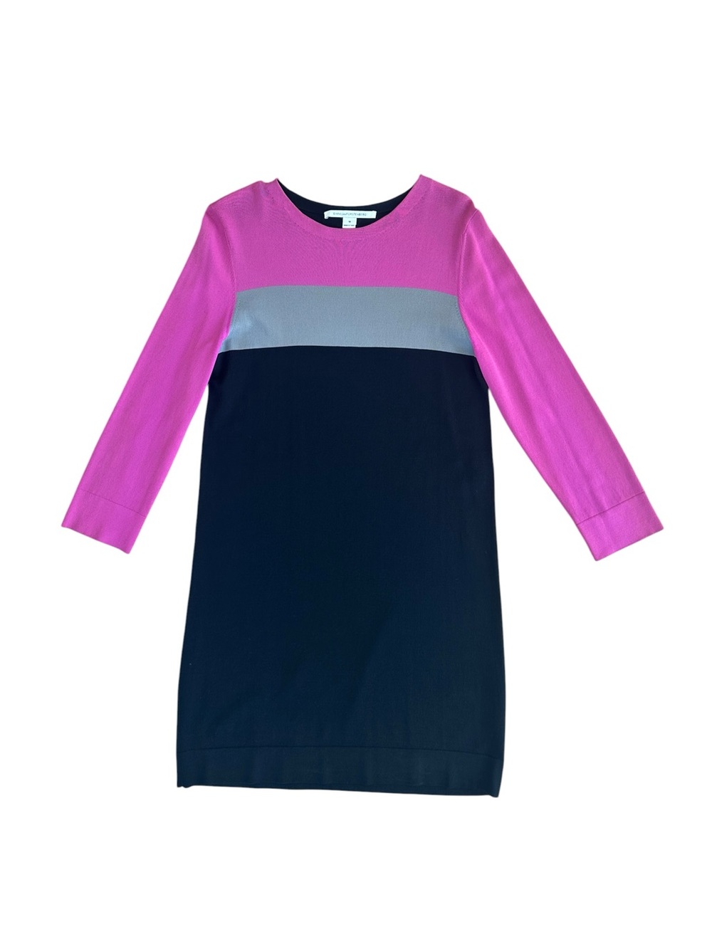 Diane Von Furstenberg Aina Colorblock Knit Long Sleeve Mini Dress